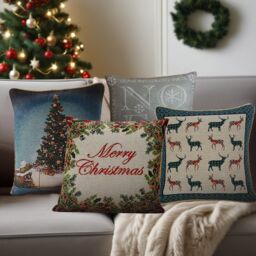Luxury Living Christmas Noel Decorative Cushion Cover Only 45cm x 45cm in Silver - Size: 45 cm x 45 cm - thumbnail 2