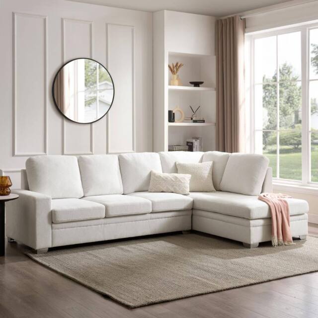 Home Detail Alcott Corner Sofa, Right Hand Facing in Cream - image 1