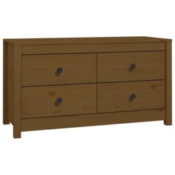 Berkfield Home Side Cabinet Honey Brown 100x40x54 cm Solid Wood Pine - Size: 100 x 40 x 54 cm - thumbnail 2