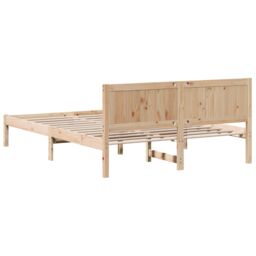 Berkfield Home Pine Wood Bed Frame 140x200 Natural Pine wood 140 x 200 cm in Brown - thumbnail 8