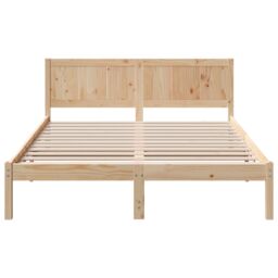 Berkfield Home Pine Wood Bed Frame 140x200 Natural Pine wood 140 x 200 cm in Brown - thumbnail 6