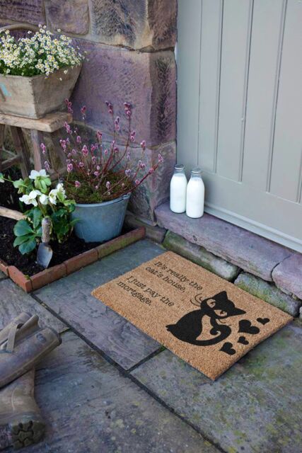 Artsy Mats It's really the Cats House I just pay the Mortgage Doormat in Black - Size: 40 cm x 60 cm - image 1