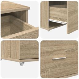 Berkfield Home Drawer Cabinet Sonoma oak Chipboard Medium Drawer Cabinet in Brown - thumbnail 8