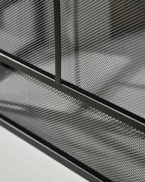 Dibor Contemporary Style Matte Black Fire Screen 3 Folding Fireplace Guard Window Pane Fire Guard H64 x W120cm - thumbnail 4