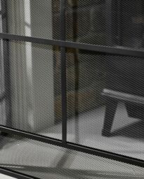 Dibor Contemporary Style Matte Black Fire Screen 3 Folding Fireplace Guard Window Pane Fire Guard H64 x W120cm - thumbnail 3