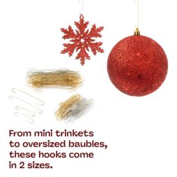 Christmas Village Christmas Bauble Hooks Set of 200 - Silver/Gold in Silver - Size: 200 Pieces - thumbnail 5
