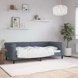 Berkfield Home Day Bed Dark Grey 90x190 cm Velvet - thumbnail 1