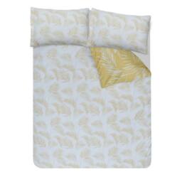Smart Living Luxury Sketched Palm Leaf Reversible Duvet Cover With Pillowcases in Gold - Size: King - thumbnail 4