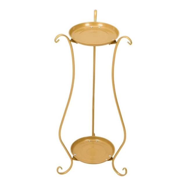 Kelvenix 2 Tier Plant Stand Metal Flower Pot Holder in Gold - image 1