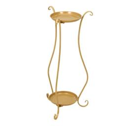 Kelvenix 2 Tier Plant Stand Metal Flower Pot Holder in Gold - thumbnail 3