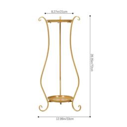 Kelvenix 2 Tier Plant Stand Metal Flower Pot Holder in Gold - thumbnail 2