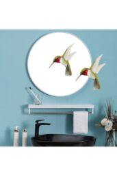 Living and Home 40CM Nordic Round Wall Mirror in White - thumbnail 5
