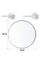 Living and Home 40CM Nordic Round Wall Mirror in White - thumbnail 3