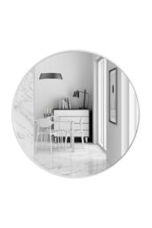 Living and Home 40CM Nordic Round Wall Mirror in White - thumbnail 2
