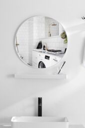 Living and Home 40CM Nordic Round Wall Mirror in White - thumbnail 6