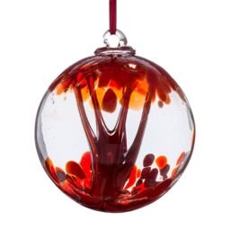 Sienna Glass Valentine's Day Gift 10cm Spirit Ball Red - thumbnail 2