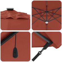 Berkfield Home Modern Cantilever Umbrella Terracotta Polyester Large Collapsible in Burnt Orange - thumbnail 9