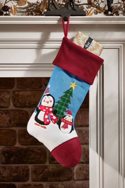 Dibor Luxury Skip & Rolo Children's Penguin Xmas Gift Christmas Stocking - Size: Medium - image 1