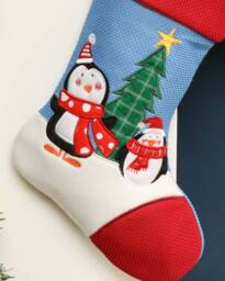 Dibor Luxury Skip & Rolo Children's Penguin Xmas Gift Christmas Stocking - Size: Medium - thumbnail 4