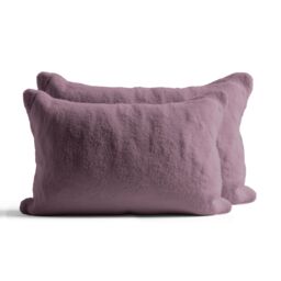 Snug City Teddy Bear Fleece Super Soft Cosy Pillow Case Pair in Lilac - Size: Standard Pillow Case - thumbnail 2