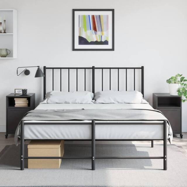 Berkfield Home Stylish Bedside Cabinets 2 pcs Black 36x39x59 cm Steel - Size: 36 x 39 x 59 cm - image 1