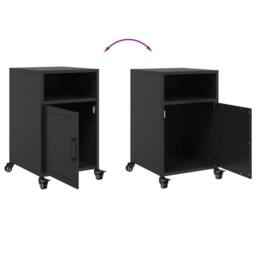 Berkfield Home Stylish Bedside Cabinets 2 pcs Black 36x39x59 cm Steel - Size: 36 x 39 x 59 cm - thumbnail 9