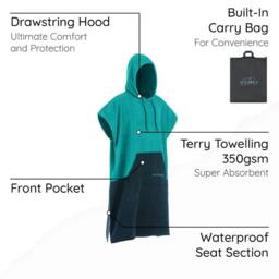Osprey Action Sports Osprey Poncho Towel for Men & Women in Blue - thumbnail 4