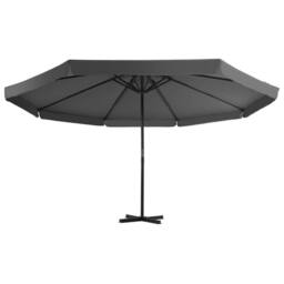 Berkfield Home Outdoor Parasol with Aluminium Pole 500 cm Anthracite in Black - thumbnail 2