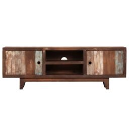 Berkfield Home TV Cabinet Solid Acacia Wood Vintage 118x30x40 cm in Brown - Size: 118 x 30 x 40 cm - thumbnail 2