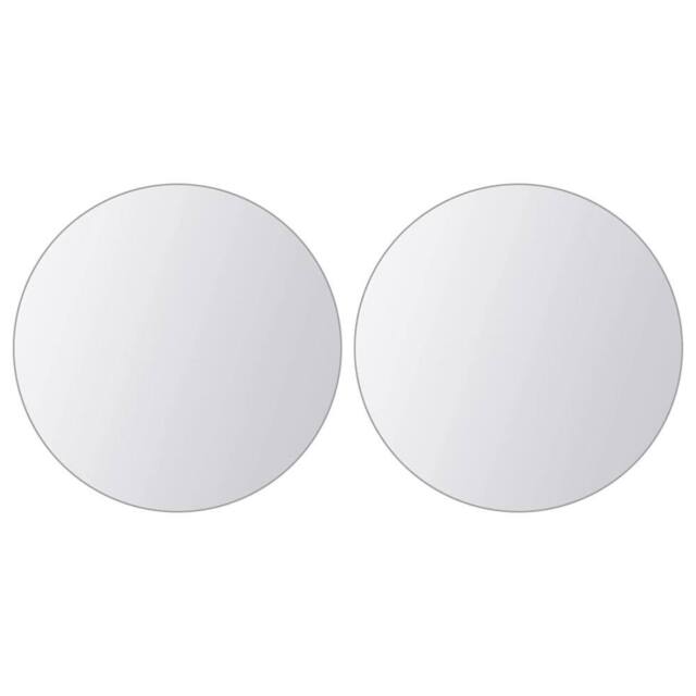 Berkfield Home Decorative 16 pcs Mirror Tiles Round Glass in Silver - image 1