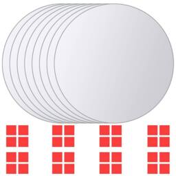 Berkfield Home Decorative 16 pcs Mirror Tiles Round Glass in Silver - thumbnail 3