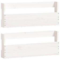 Berkfield Home Wall-mounted Shoe Racks 2 pcs White 59x9x23 cm Solid Wood Pine - Size: 59 x 9 x 23 cm - thumbnail 1
