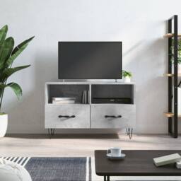 Berkfield Home TV Cabinet Concrete Grey 80x36x50 cm Engineered Wood - Size: 80 x 36 x 50 cm - thumbnail 2