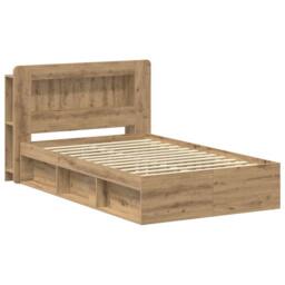 Berkfield Home Bed Frame with Storage Artisan Oak 120 x 200 cm Engineered Wood in Brown - thumbnail 3