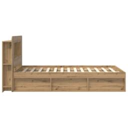 Berkfield Home Bed Frame with Storage Artisan Oak 120 x 200 cm Engineered Wood in Brown - thumbnail 4