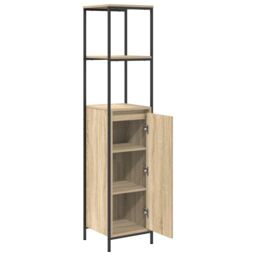 Berkfield Home Bathroom Cabinet with Shelves Sonoma Oak 36x35x165 cm in Brown - Size: 36 x 35 x 165 cm - thumbnail 5