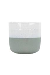 KDMD Hortus Green & White Bordeaux Stoneware Pot 22.5cm H x 24.5cm Dia - thumbnail 2