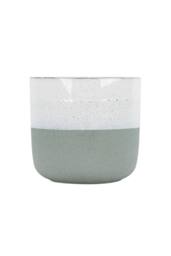 KDMD Hortus Green & White Bordeaux Stoneware Pot 22.5cm H x 24.5cm Dia - thumbnail 7