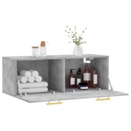 Berkfield Home Wall Cabinet Concrete Grey 100x36.5x35 cm Engineered Wood - thumbnail 4