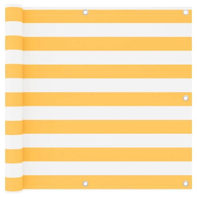 Berkfield Home Balcony Screen White & Yellow 90x400 cm Oxford Fabric - image 1
