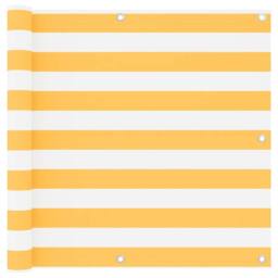 Berkfield Home Balcony Screen White & Yellow 90x400 cm Oxford Fabric - thumbnail 1
