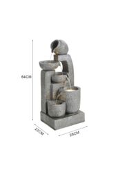 Living and Home Solar-powered Water Fountain for Outdoors & Garden in Grey - thumbnail 6
