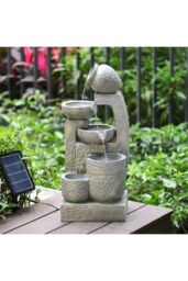 Living and Home Solar-powered Water Fountain for Outdoors & Garden in Grey - thumbnail 2