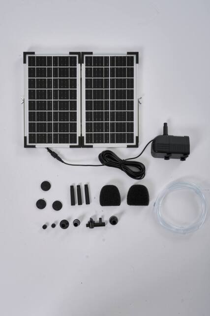Living and Home 20W Outdoor Solar Fountain Pump Kit in Black - image 1