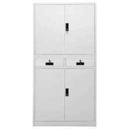 Berkfield Home Office Cabinet Light Grey 90x40x180 cm Steel - Size: 90 x 40 x 180 cm - thumbnail 1