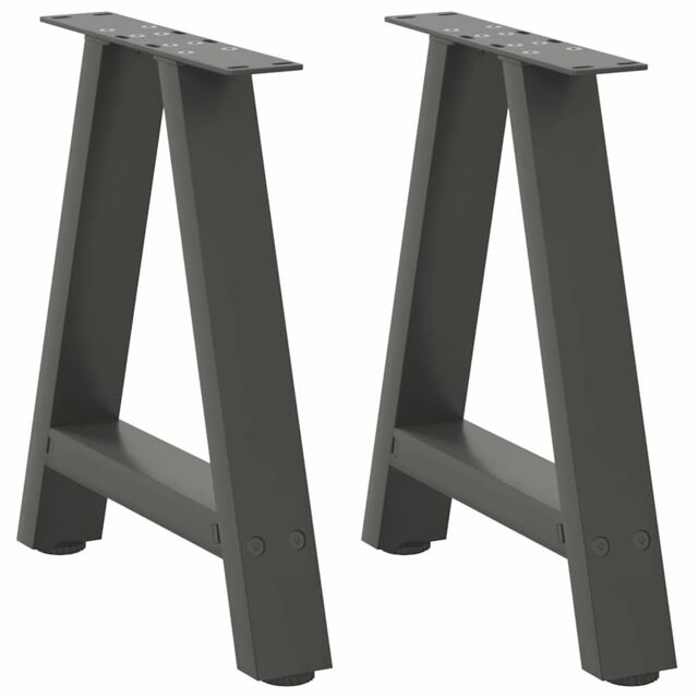Berkfield Home Coffee Table Legs A-Shaped 2 pcs Anthracite¬†50x(42-43) cm Steel in Black - image 1