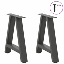 Berkfield Home Coffee Table Legs A-Shaped 2 pcs Anthracite¬†50x(42-43) cm Steel in Black - thumbnail 3
