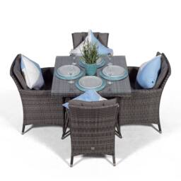 Thats Furniture Savannah Square 4 Seater Rattan Patio Dining Set in Grey - thumbnail 5