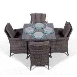 Thats Furniture Savannah Square 4 Seater Rattan Patio Dining Set in Grey - thumbnail 6