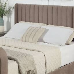 Aspire Kensington Wingback Chenille TV Bed with Ottoman Storage in Taupe - Size: Double - thumbnail 6